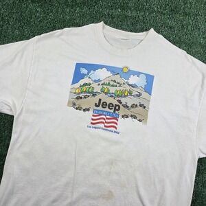Vintage 2002 Jeep Jamboree USA T-Shirt White Graphic Off Road Sponsor Mens XL